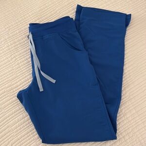 Figs Isabel Wide Leg Scrub Pants Royal Blue Medium Tall